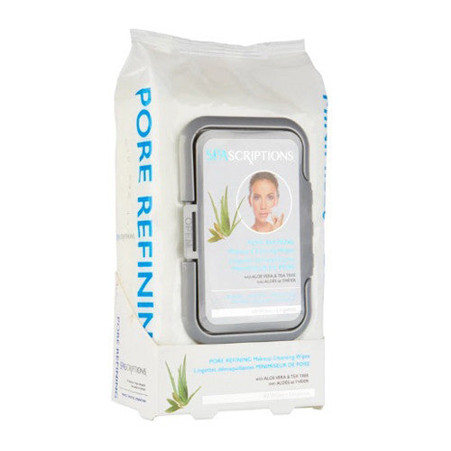 Spascriptions Makeup Cleansing Wipes, Pore Refining Wipes, 60 Ea